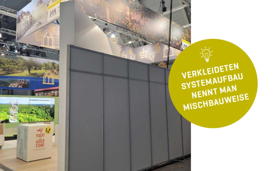 Systembau Messestand Mischbauweise